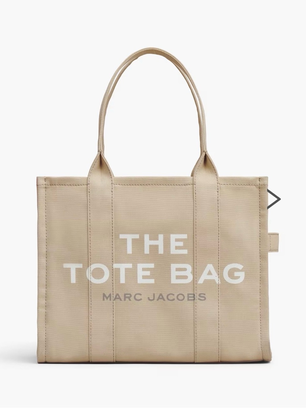 🤎🤍BRAND NEW large Marc Jacobs Beige Canvas 'The Tote Bag' with White Logo🤍🤎